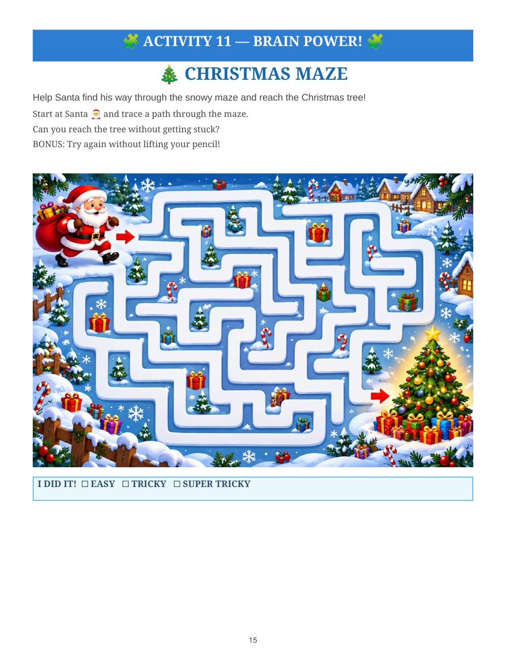 Christmas Maze — Brain Power!